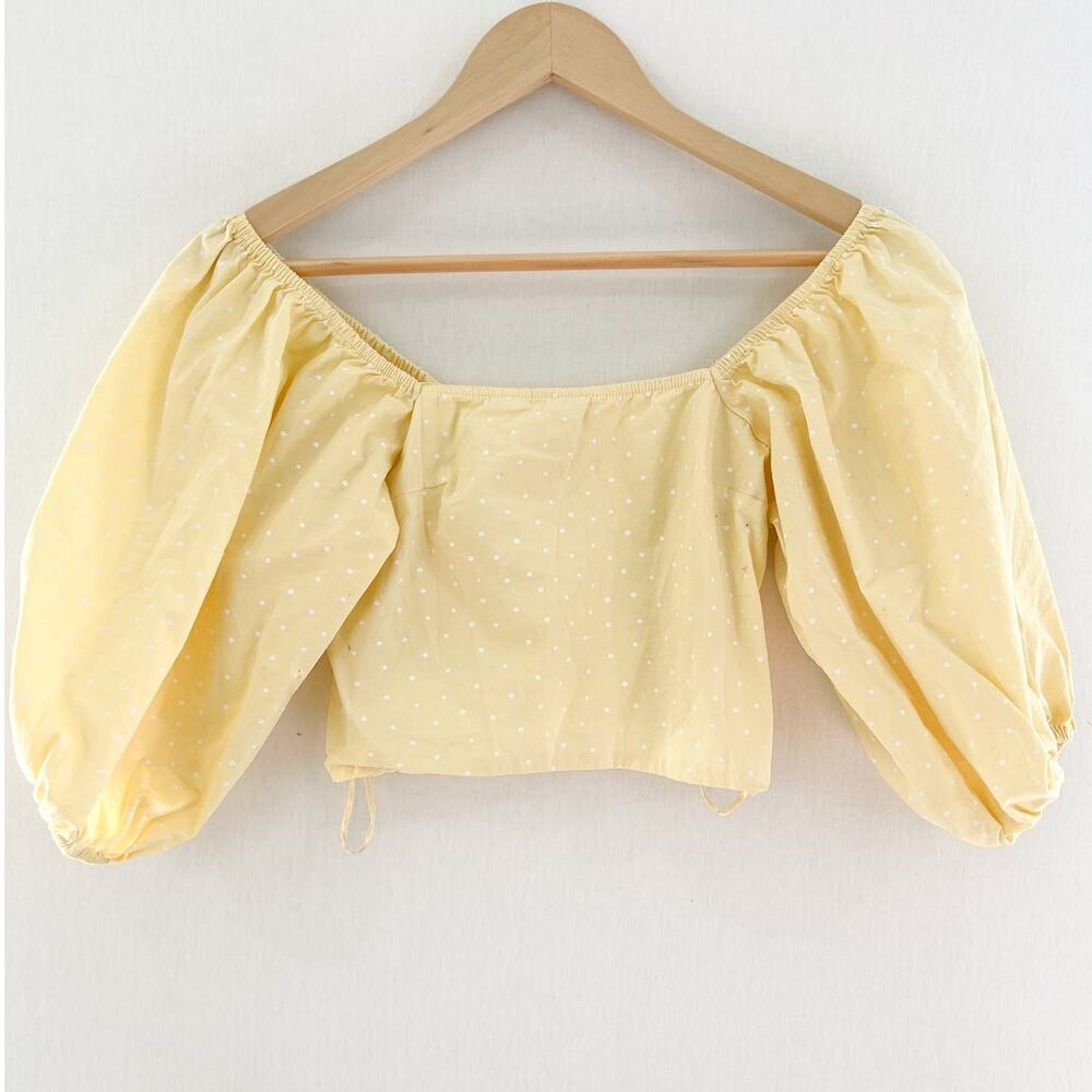 Billabong Yellow Puff Sleeve Crop Top - Picture 2 of 8